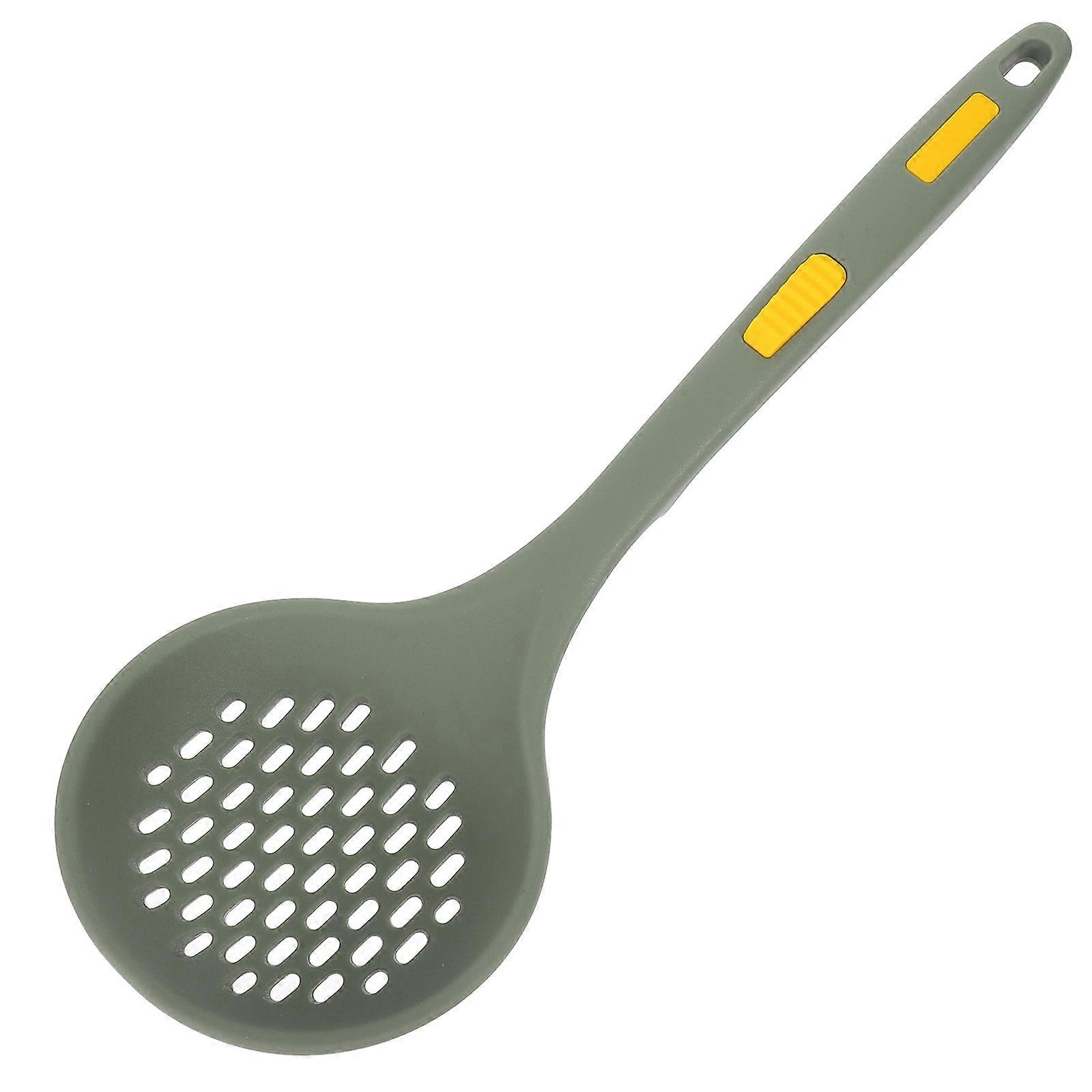 Ergonomic Heat Resistant Silicone Strainer Spoon for Noodles, Dumplings, and Hot Pot with Wear Resistant Scoop for Efficient Liquid Draining