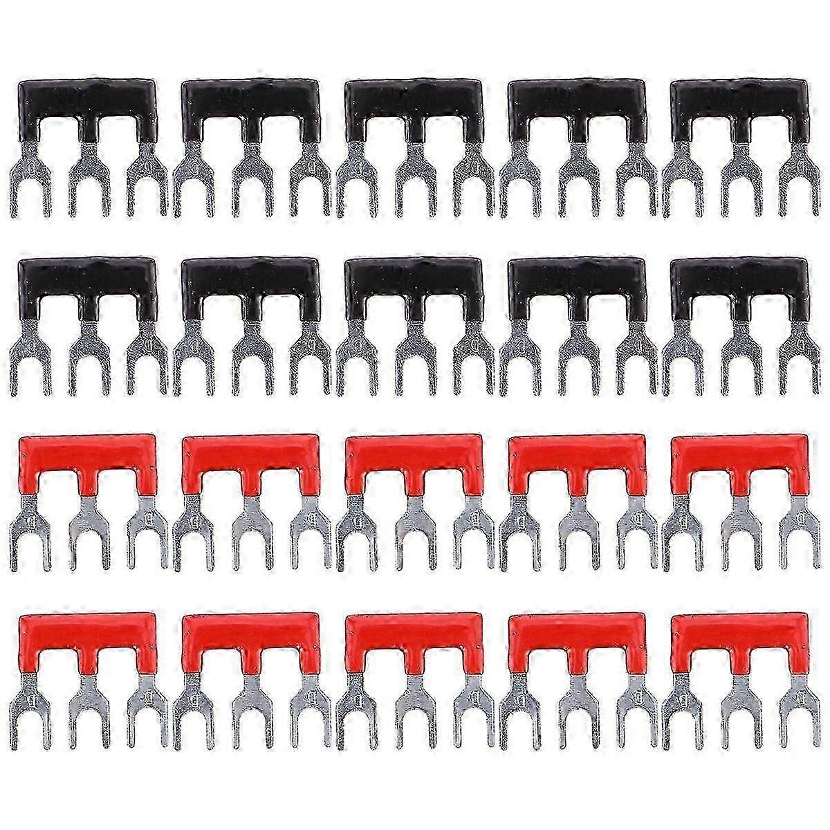 20pcs Double Row Screw Terminal Shorting Strip Shorting Strips Red