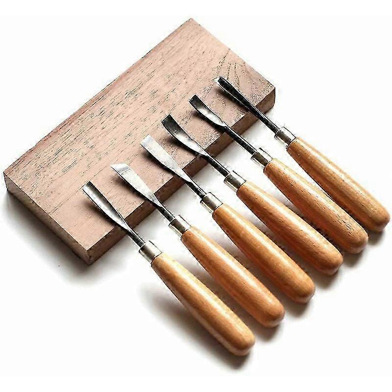 Set of Wood Carving Tools, 6 Pieces Cutting Knife and Chisel Set