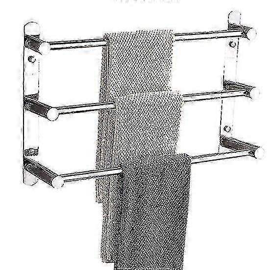 Retractable Bathroom Towel Rack with Hooks and Multi-layer Design