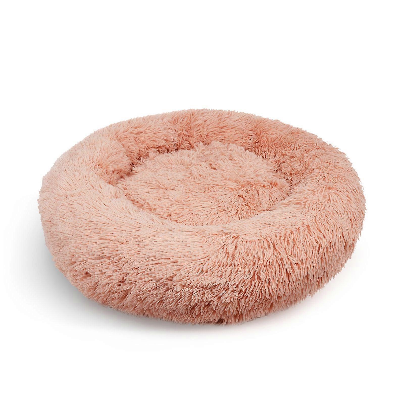 Pet Dog Warm Plush Round Comfortable Nest Comfy Sleeping Kennel Pink Large 90Cm Pet Beds