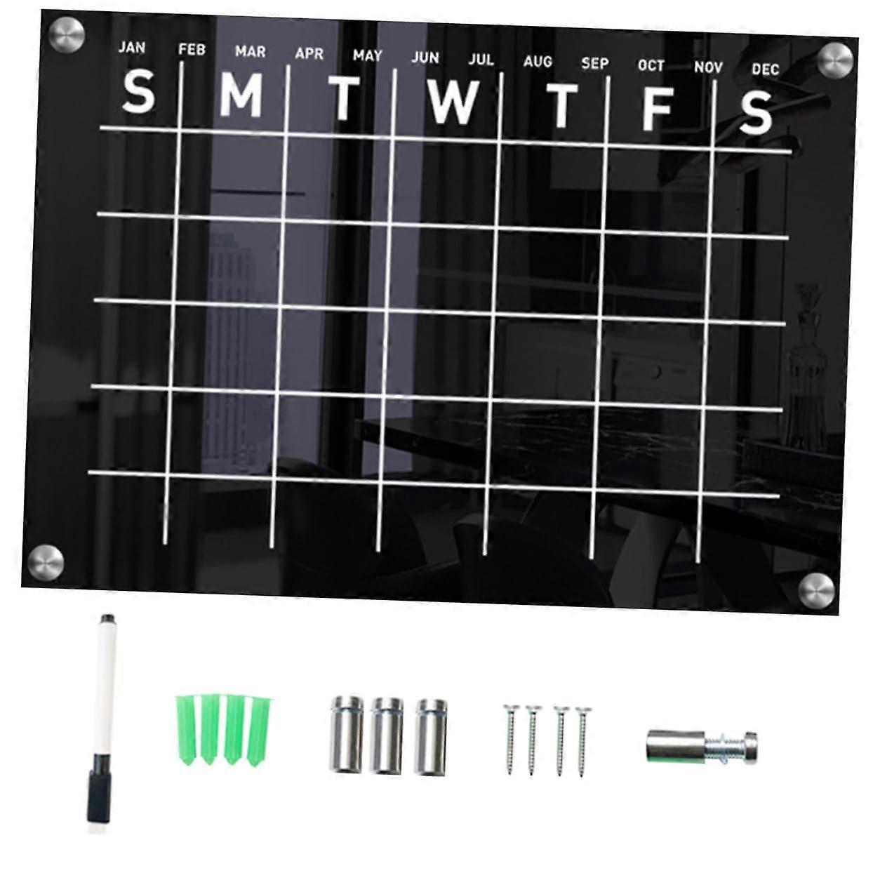 1 Sentence Message Note Board Calendar Whiteboard Wall Large Reusable Calendar Plank Weekly Memo Board Acrylic Black