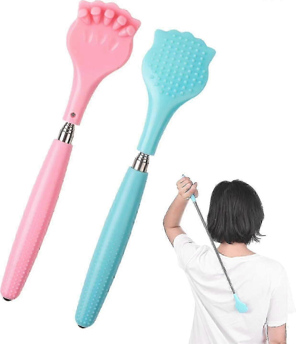 2pcs Portable Exble Back Ers With Telescopic For Tickling Massa Of Back, Legs-Ribn