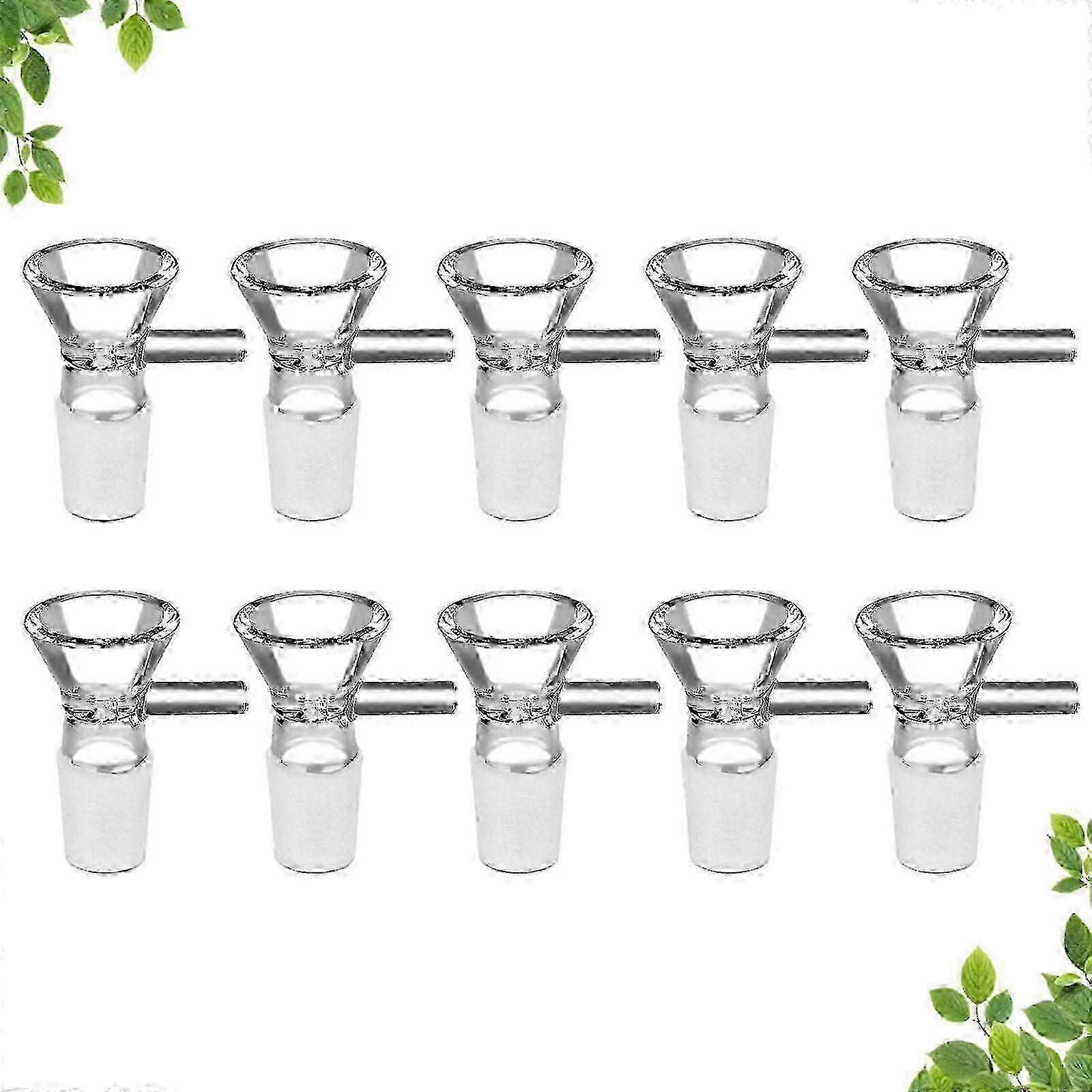 10 Pack Mini Glass Bowls, Small Kitchen Funnel with Handle for Filling Bottles 14mm