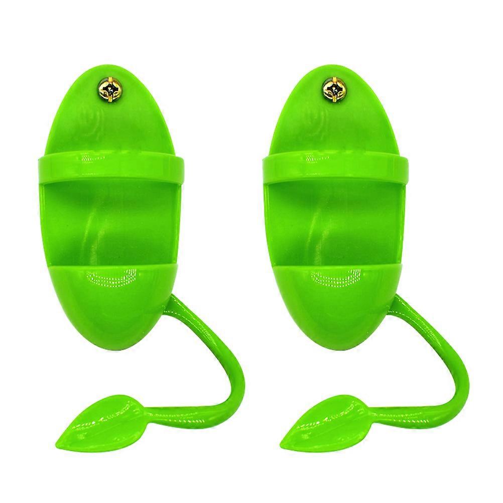 2Pcs Parrot Stands and Feeding Racks for Pet Birds Accessories Green
