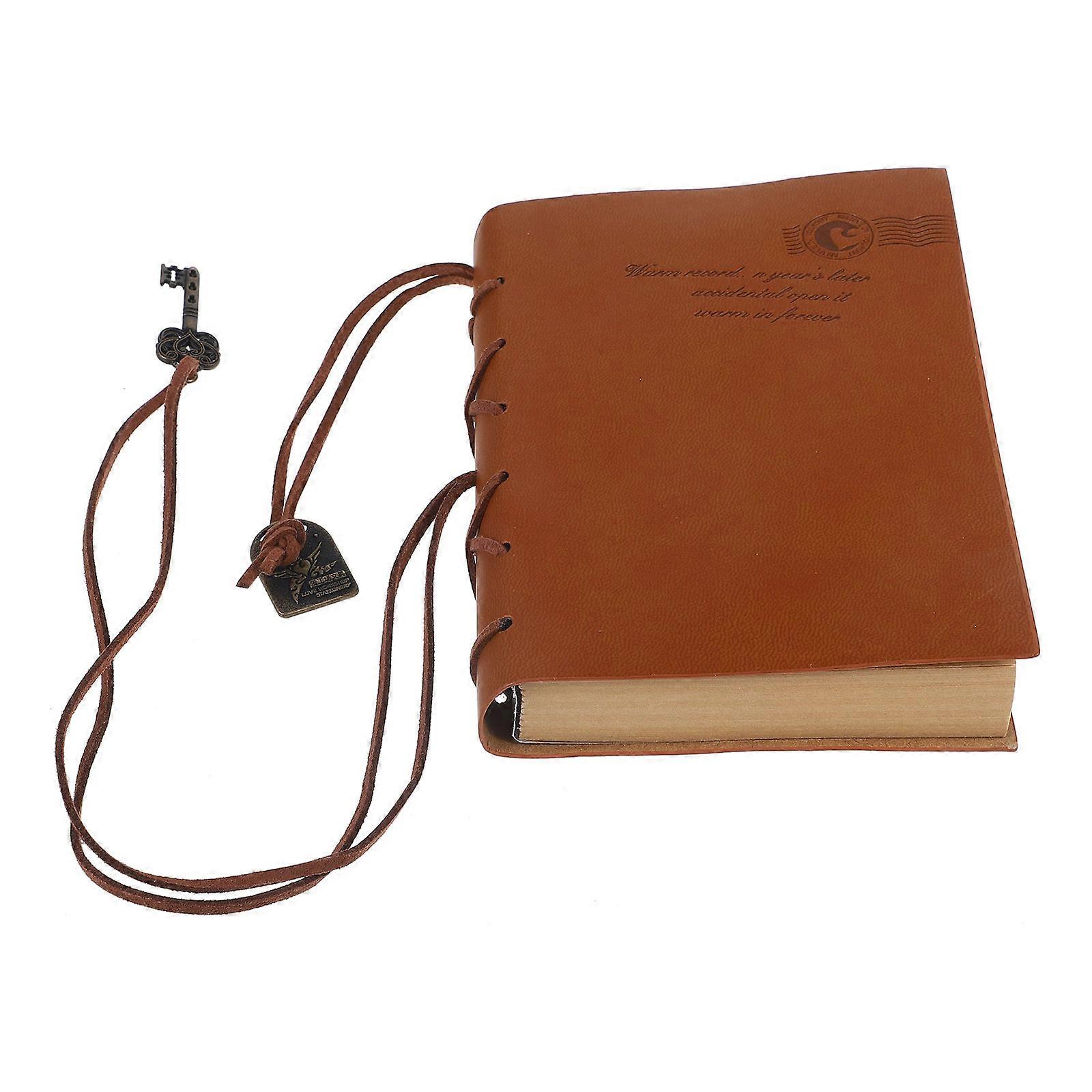 Cover String Key Bound Notepad Classic Retro Style Travel Journal Writing Recording Memories Coffee 1Pcs