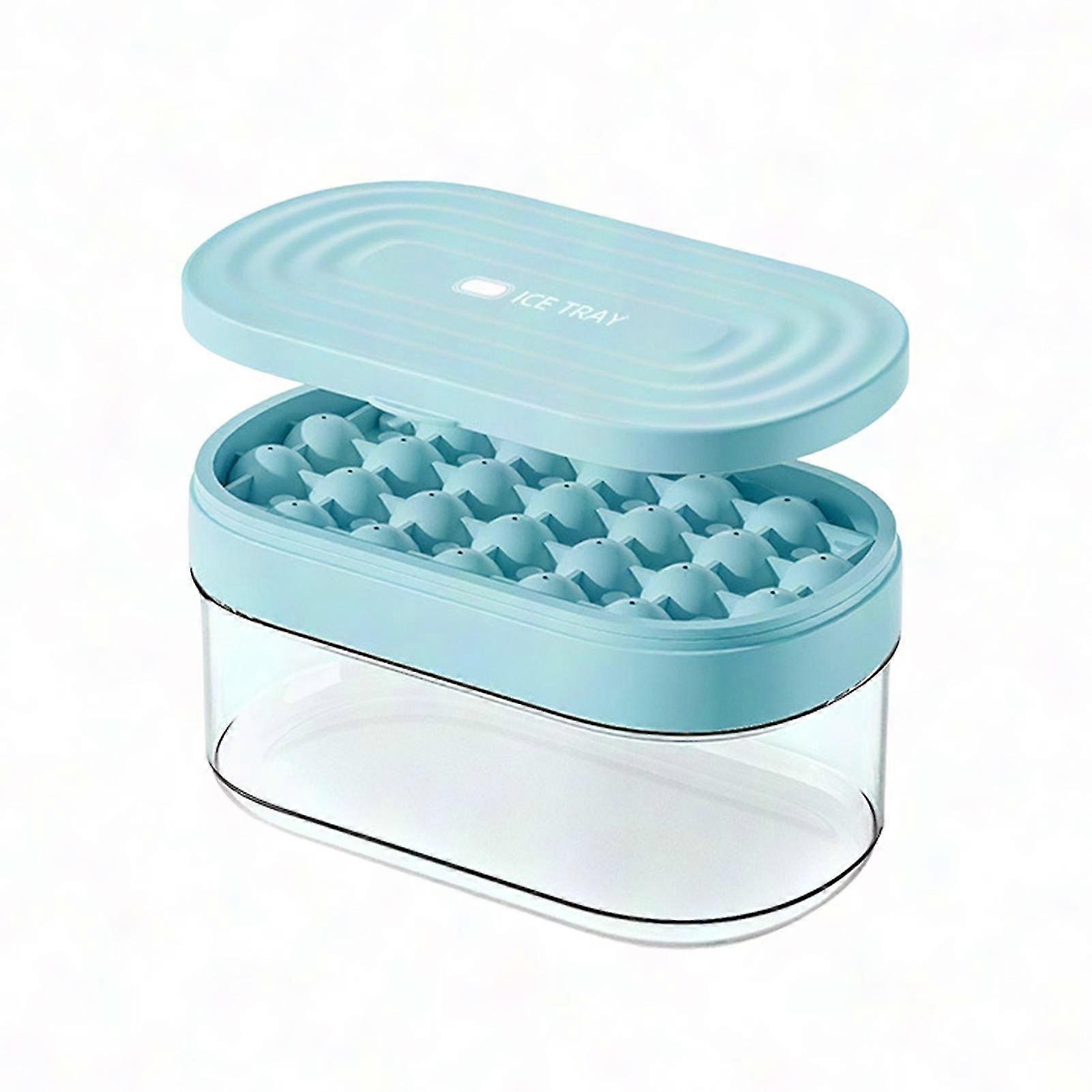 Round Ice Molds Set with Storage Box & Scoop for Mojitos, Popsicles, Mint Infused Ice