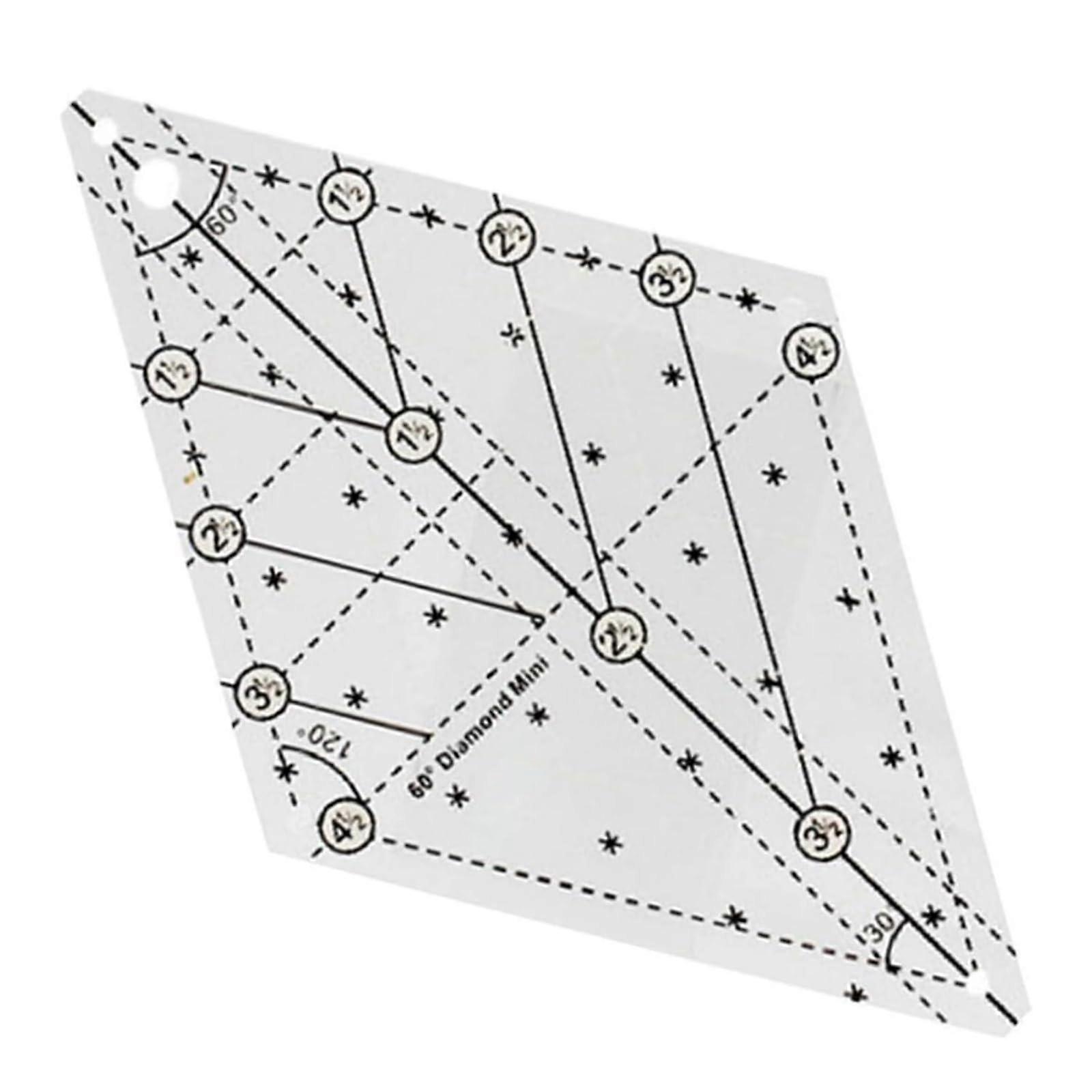 Multifunctional Sewing Ruler Fabric Cutting Ruler Acrylic Quilters Ruler 60 Degree Quilt Template Ruler Ref: 1825