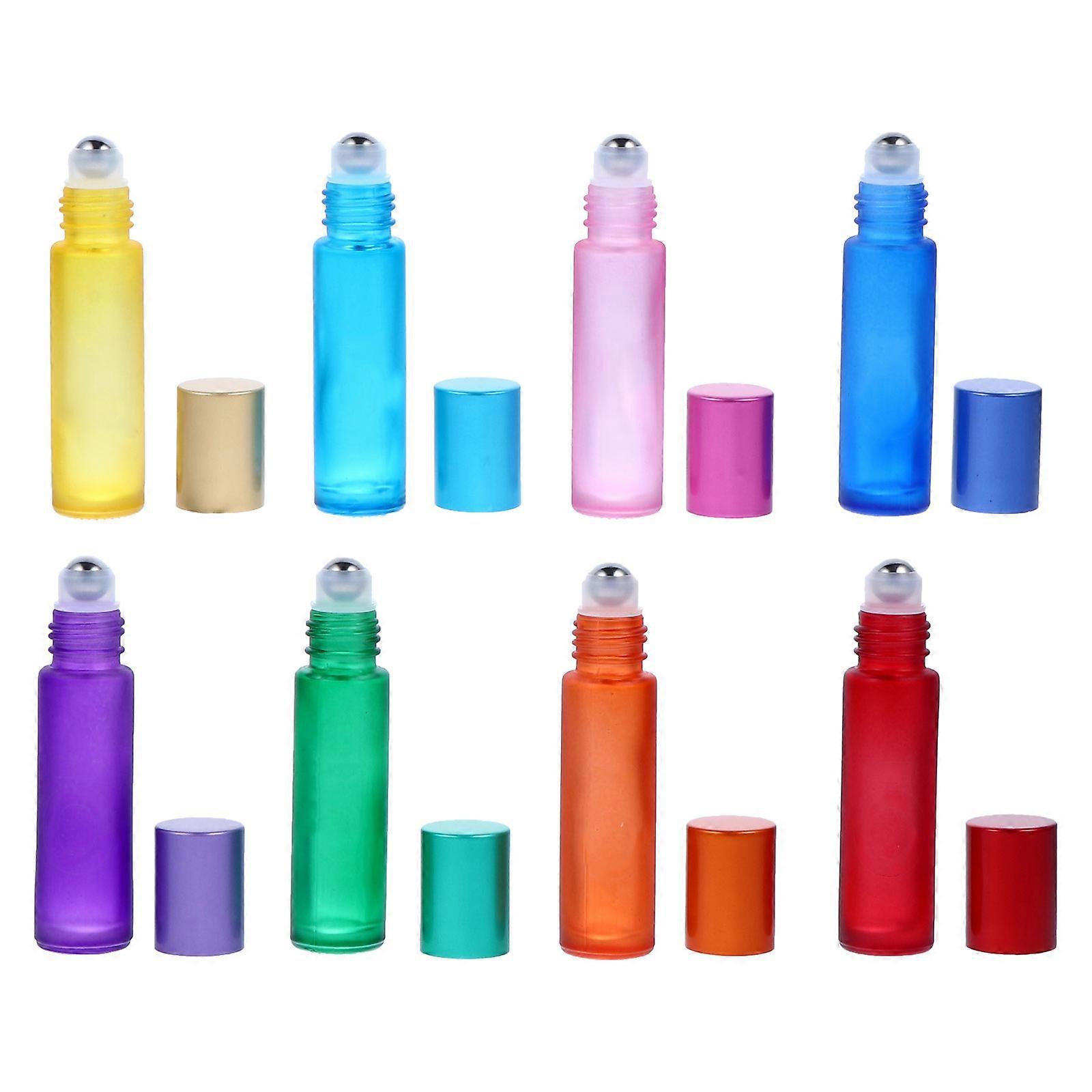 8pcs Glass Roller Bottles for Essential Oils with Assorted Colors 10ml