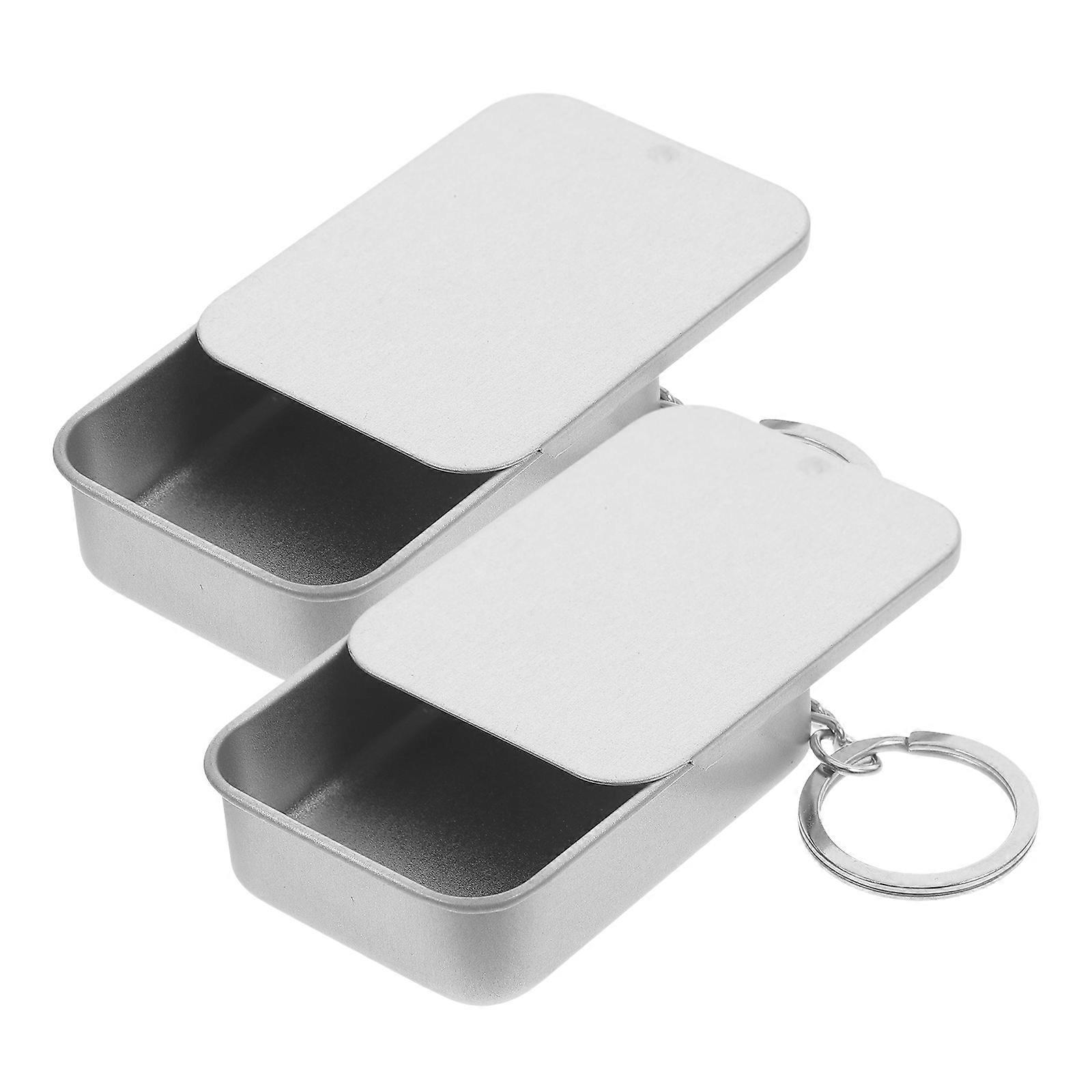Small Portable Jewelry Storage Box 2pcs Tinplate Tins with Lid for Organizing Accessories, Candies, and Small Items Convenient Design for Home