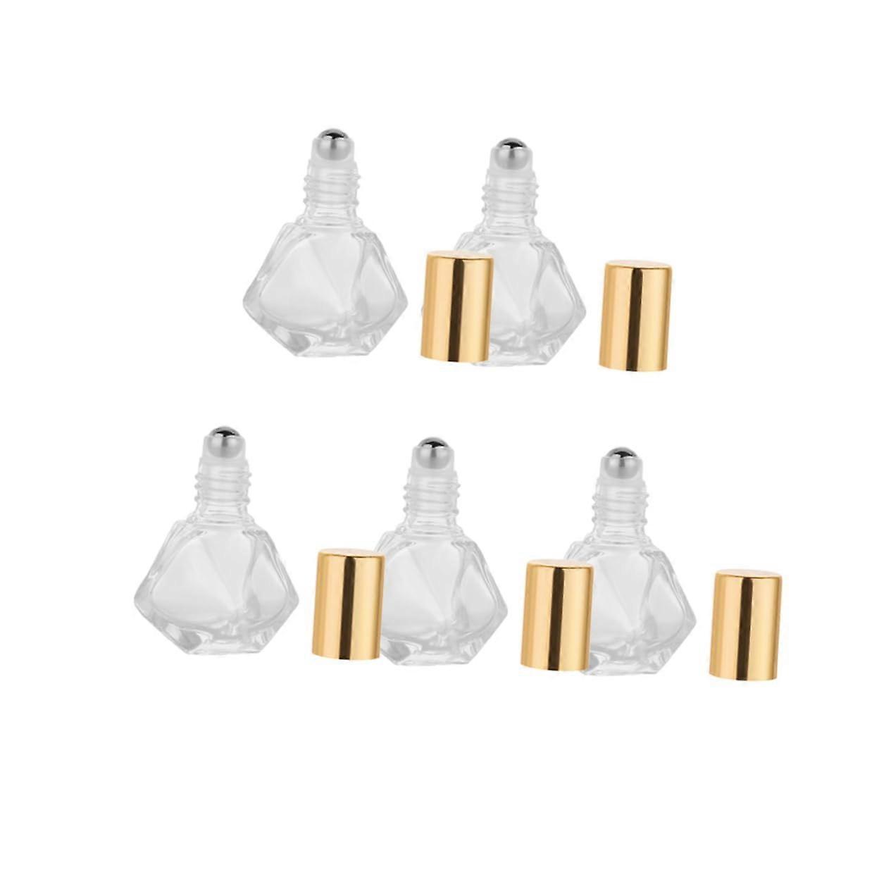 Terrarium Mini Perfumes 5 ml Glass Roll-On Bottles Pack of 5 Transparent Essential Oil Containers