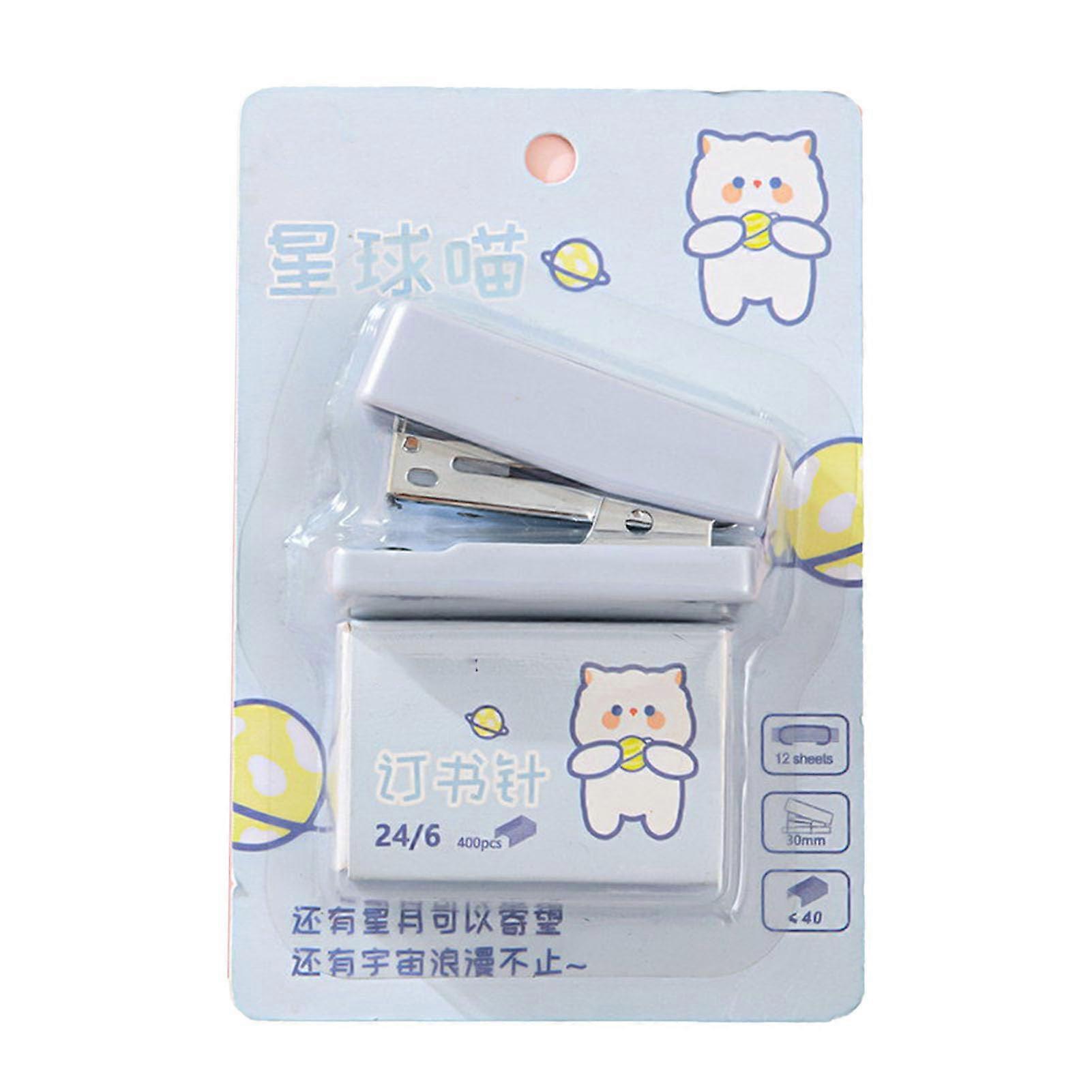 Cartoon Stapler for Office School Home (Blue)