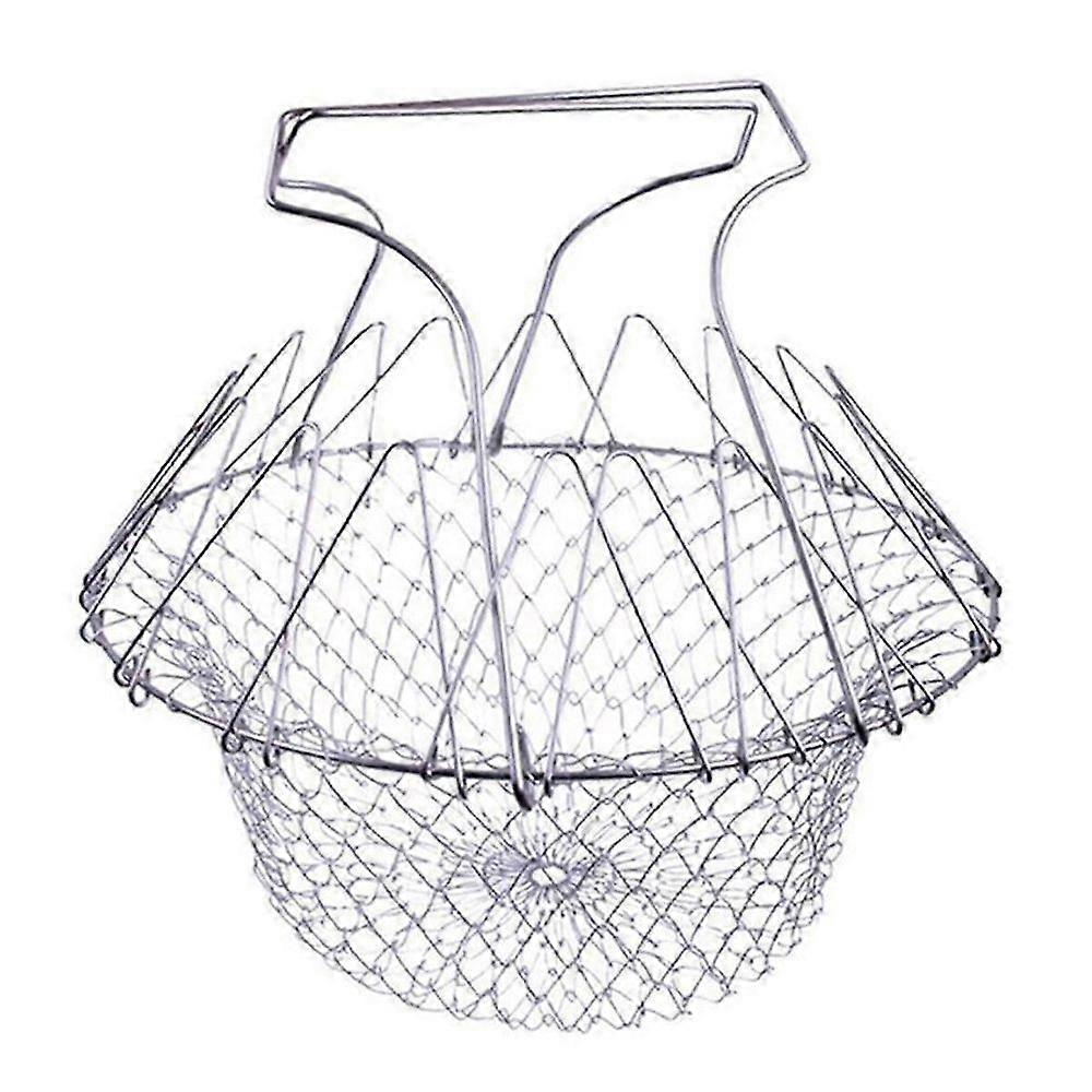 Kitchen Multi-Function Poaching Boiling Deep Frying Basket, Household Folding Draining Basket js