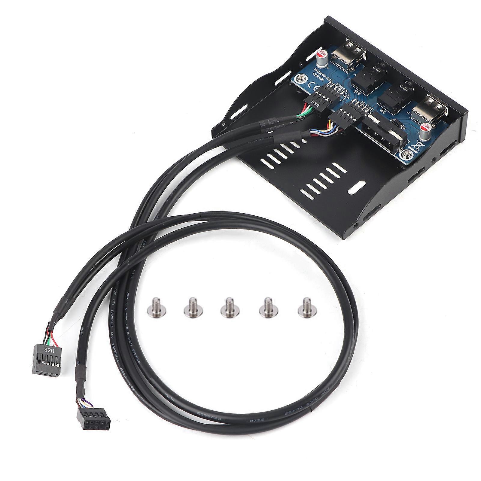 USB2.0 HDO Floppy Front Panel 3.5'' 9Pin to 2 USB2.0 Interface with Mic o