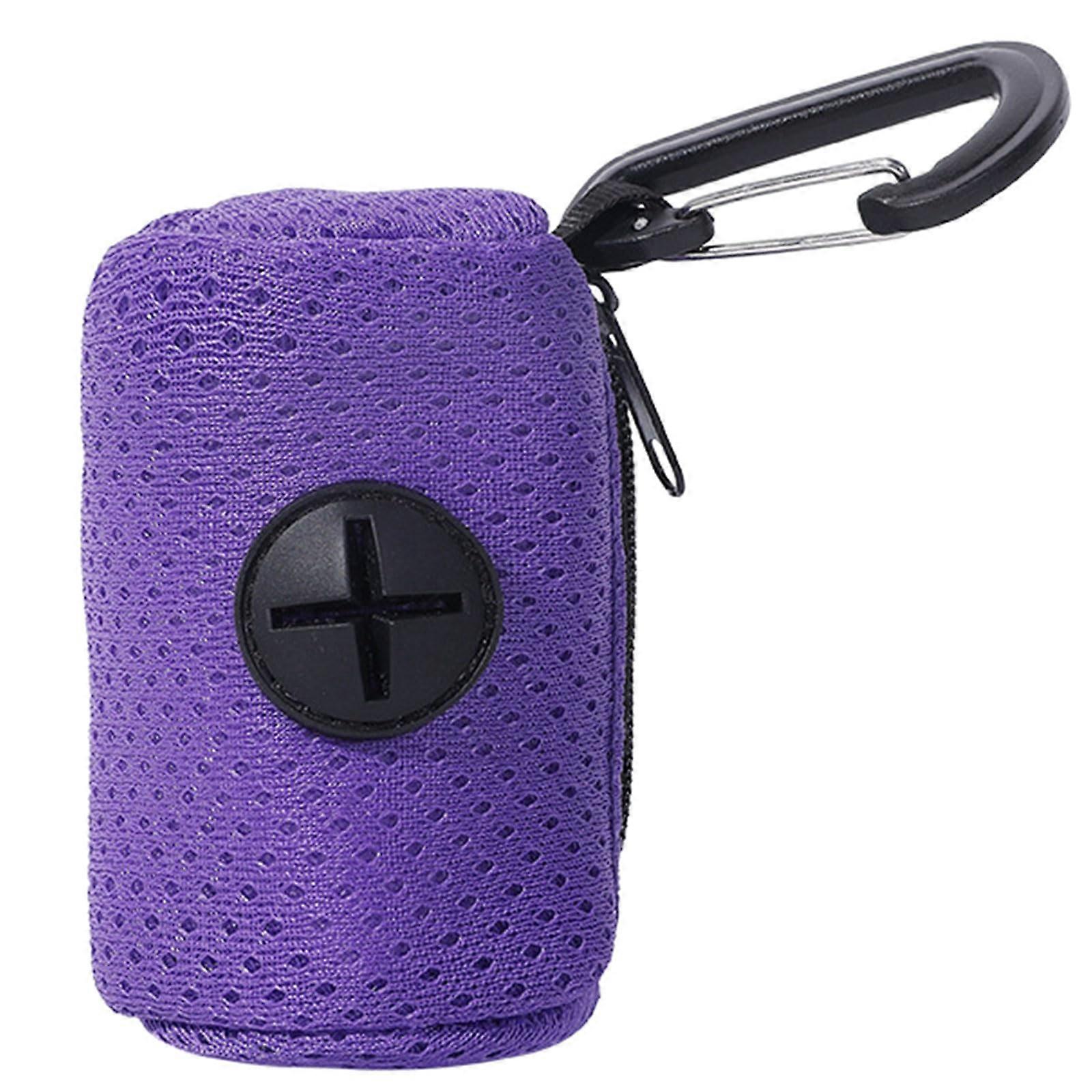 Dog Poop Bag Dispenser Holder, Mesh Fabric, Portable Waste Bag Carrier for Outdoor Dog Walks, Lightweight and Durable