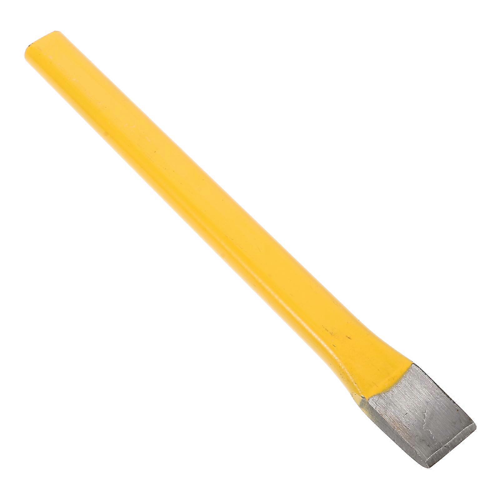 Steel For Metalworking Heavy Duty Flat End Chiseling Yellow 9.7×1×0.4in 1Pcs