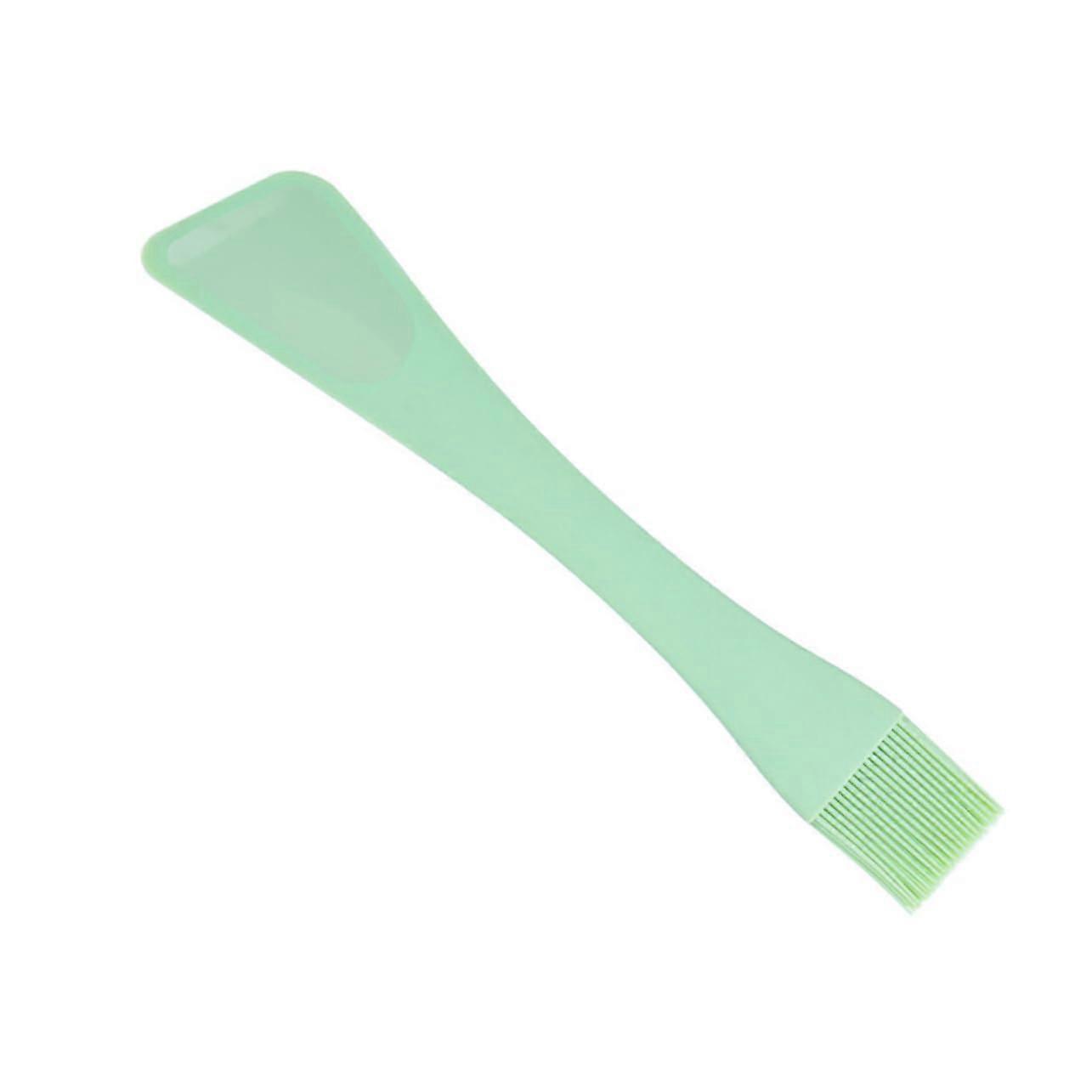 Oil Brush with DoubleHeaded Silicone Spatula, Baking Scraper, NonStick Spatula, Green