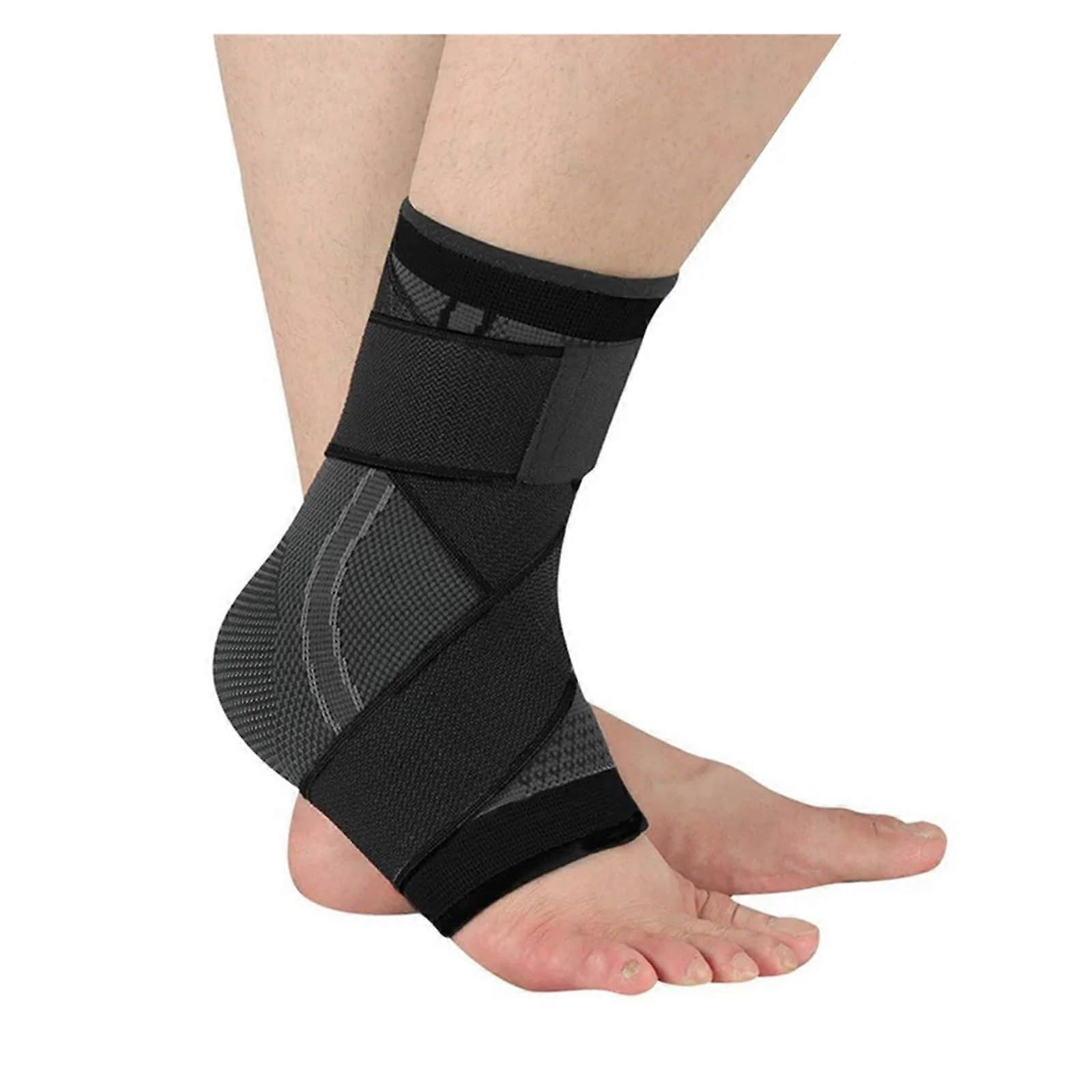 Adjustable Sports Ankle Support Brace for Running Football Basketball Black