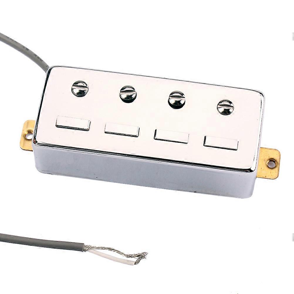 Guitar Pickups Professional Design Bass Sealed Humbucker Pickups for 4 String Bass Silver 6.8x2.9cm Sustain and Distortion Balance 1Set