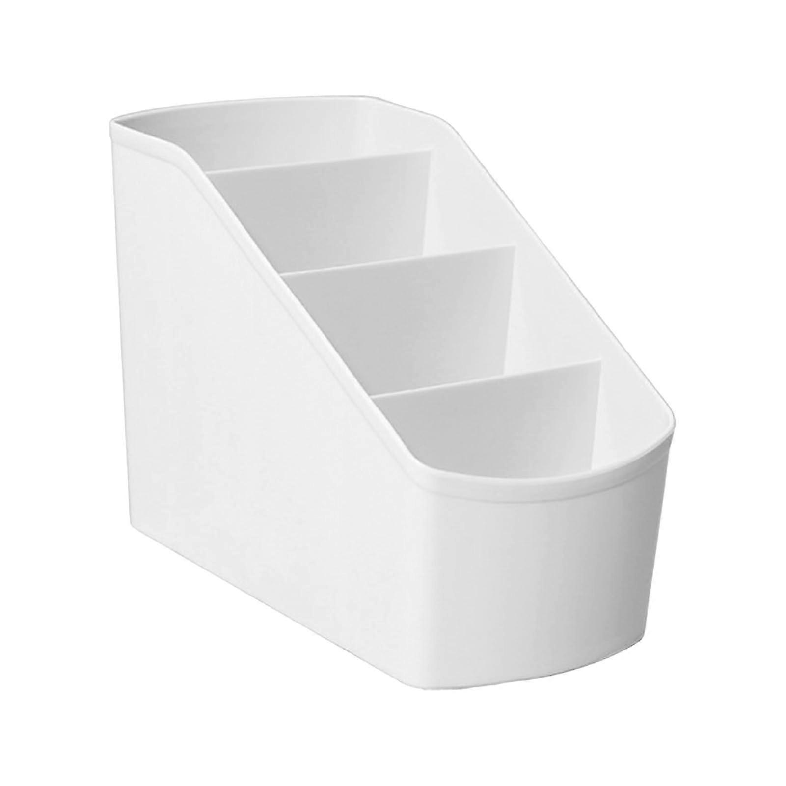 Desk Organizer with 4 Compartments, Multifunctional Plastic Pen and Remote Holder for Bedroom, Office, and School