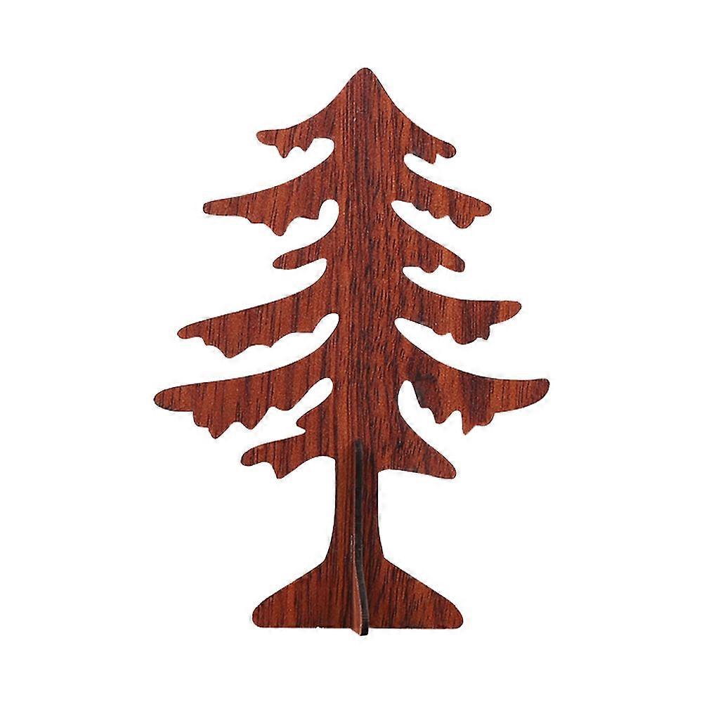 Diy Christmas Tree Mini Tree For Desk Decorative Assemblable Light Brown Wood Material 20x14x1 Cm 1Pack