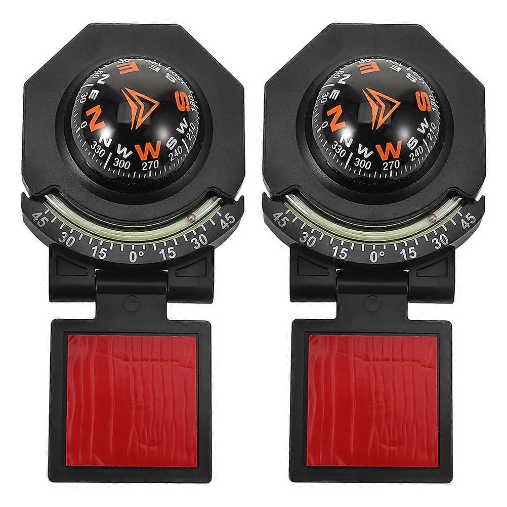 2pcs Auto Compass with Inclinometer Surface Marine Dash Mount Compass for Car Dashboard