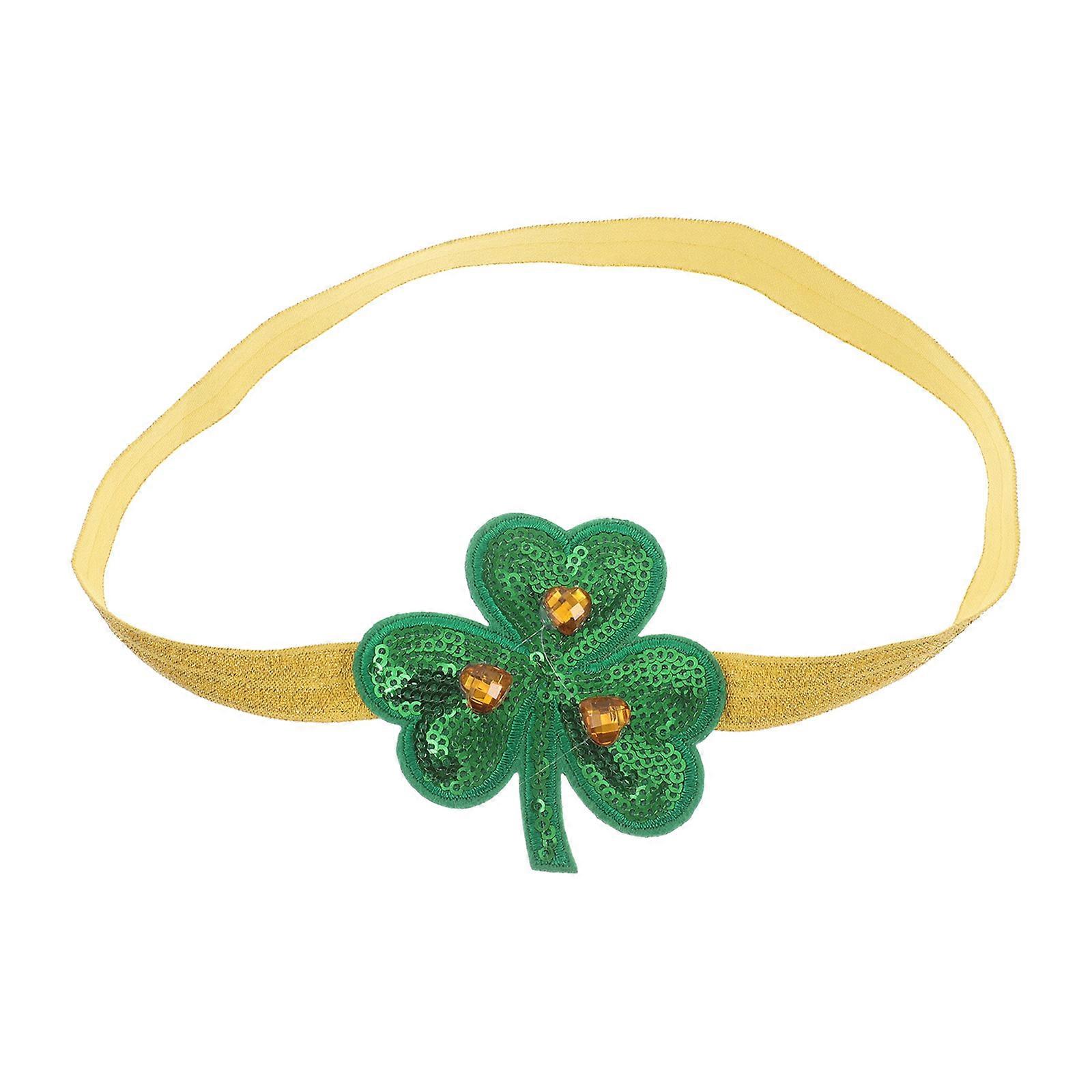 Saint Patricks Day Headband with Durable Polyester PP Material Lucky Shamrock Design for Festive Occasions