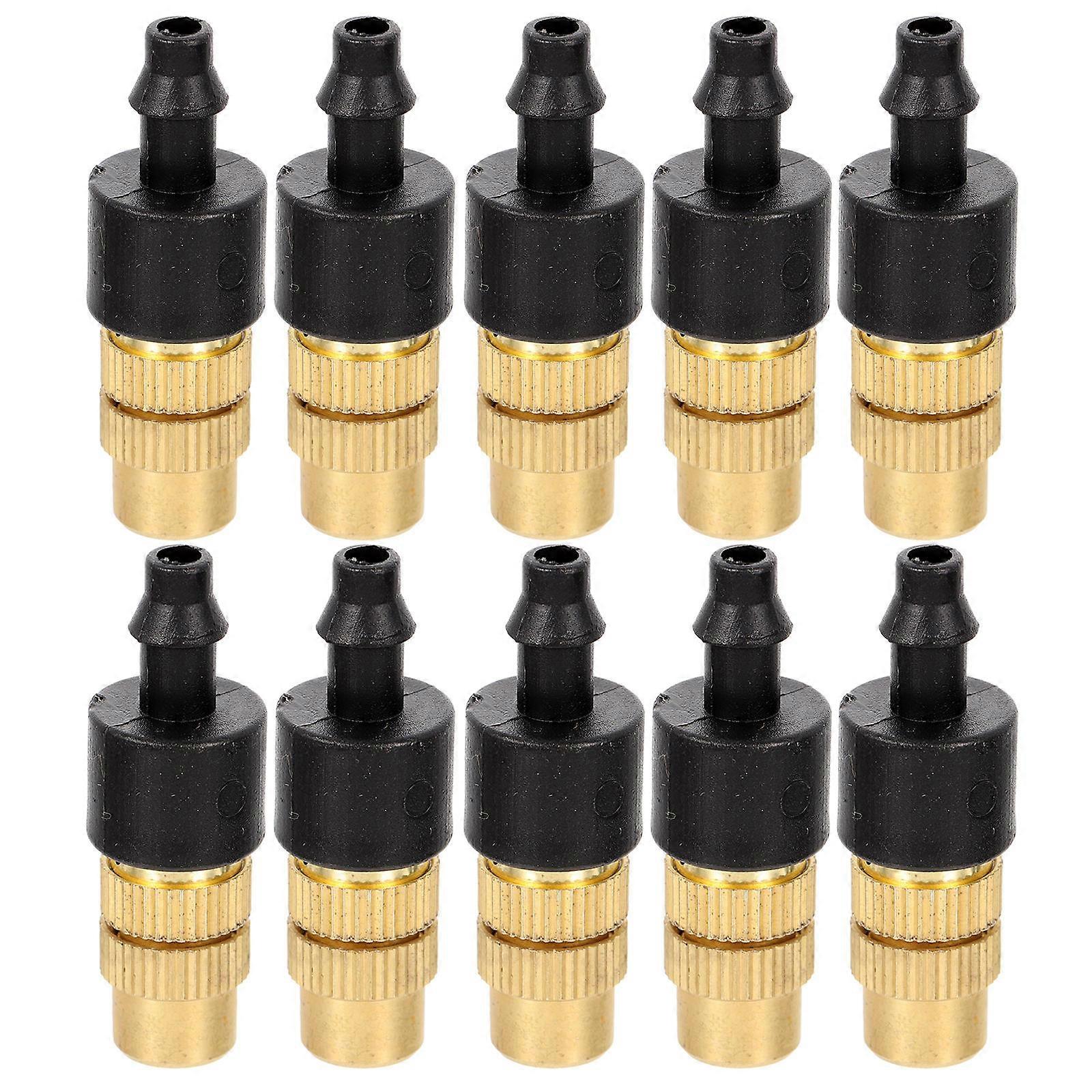 10pcs Mister Nozzle Replacement for Short Cooling System, Durable Misting Spray Design, Easy Install Irrigation Connector for Hose, Water Saving