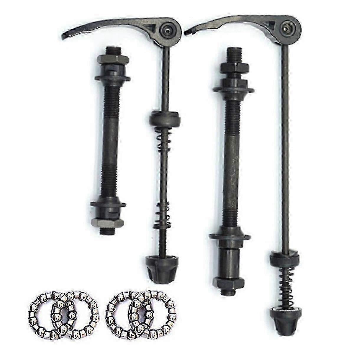 Hollow Axle Quick Release Rod for Bicycle Front and Rear Wheel with Bead Rack Modification