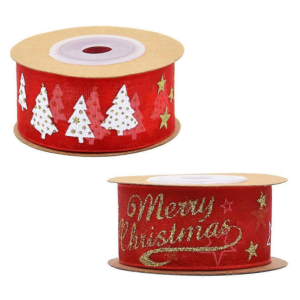 Holiday Ribbons for Crafts Decoration Bouquet Decoration Women Families Red 500.00X2.50X0.01CM Polyester Thin Ribbon 2 Rolls