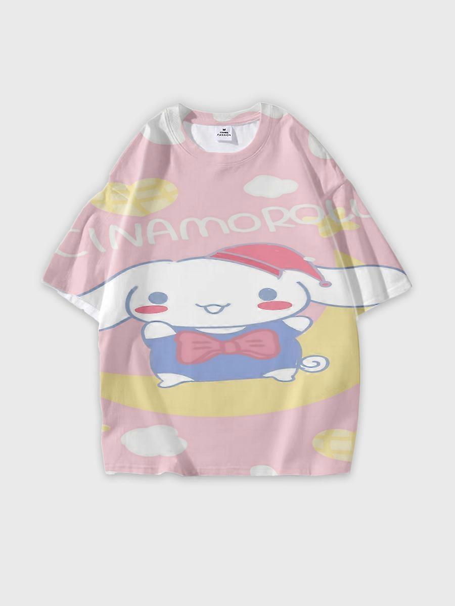 T-shirt round neck Cartoon Pattern loose short sleeve C2713