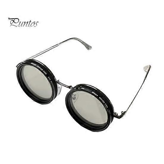 Rounded Polarized Glasses 1-9 Gears Adjustable Sunglasses with ND Filter Lenses Handcrafted Retro Glasses for Men Women