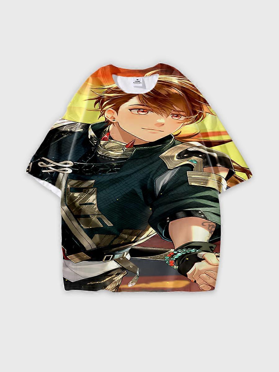 T-shirt round neck Role Pattern loose short sleeve E1191