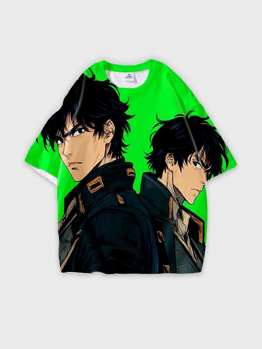 T-shirt round neck Character Pattern loose short sleeve P1009