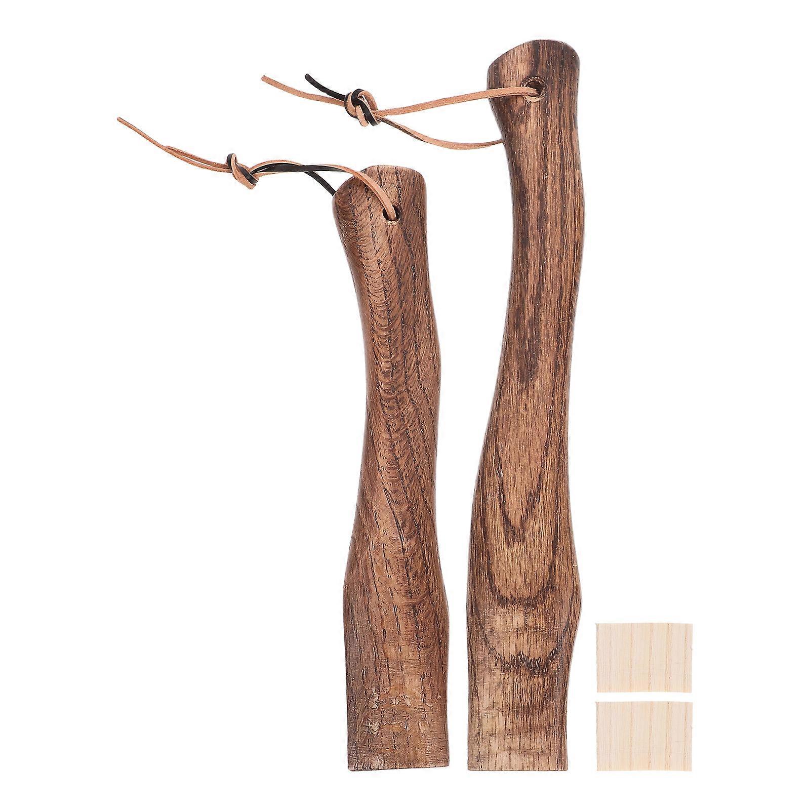 Short Curved Wooden Handle Replacement for Hammer with Hanging Hole Solid Wood Multi 2Pcs