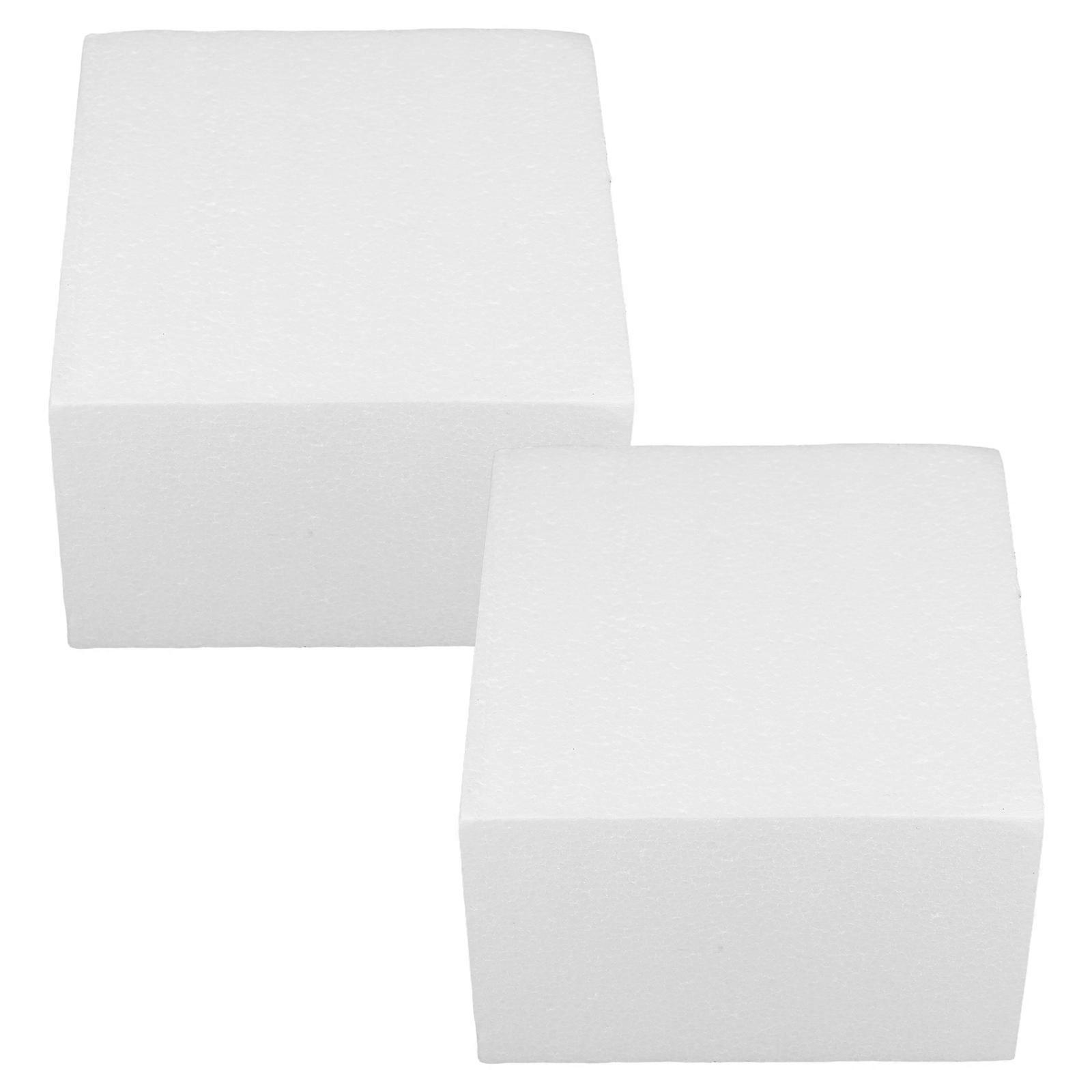 Rectangular Foam Cake Dummy for Fondant Decorating and DIY Craft Practice Safe Reusable 2pcs