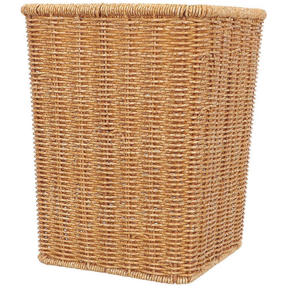 Lightweight Woven Garbage Bin with Rustic Texture, Decorative Trash Basket for Home, Kitchen, Bathroom Use, Multi Function Waste Paper Basket without