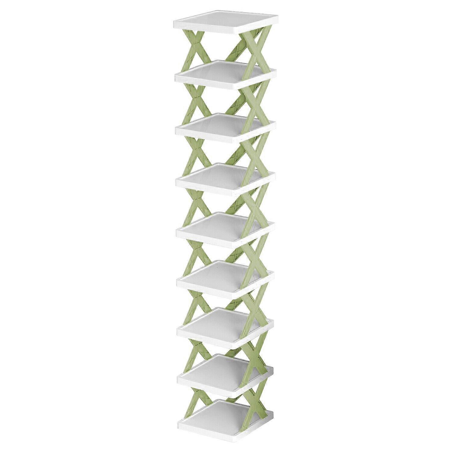 Shoe Organizer Stackable Design Multi-layered Light Green Easy Installation 1Pcs