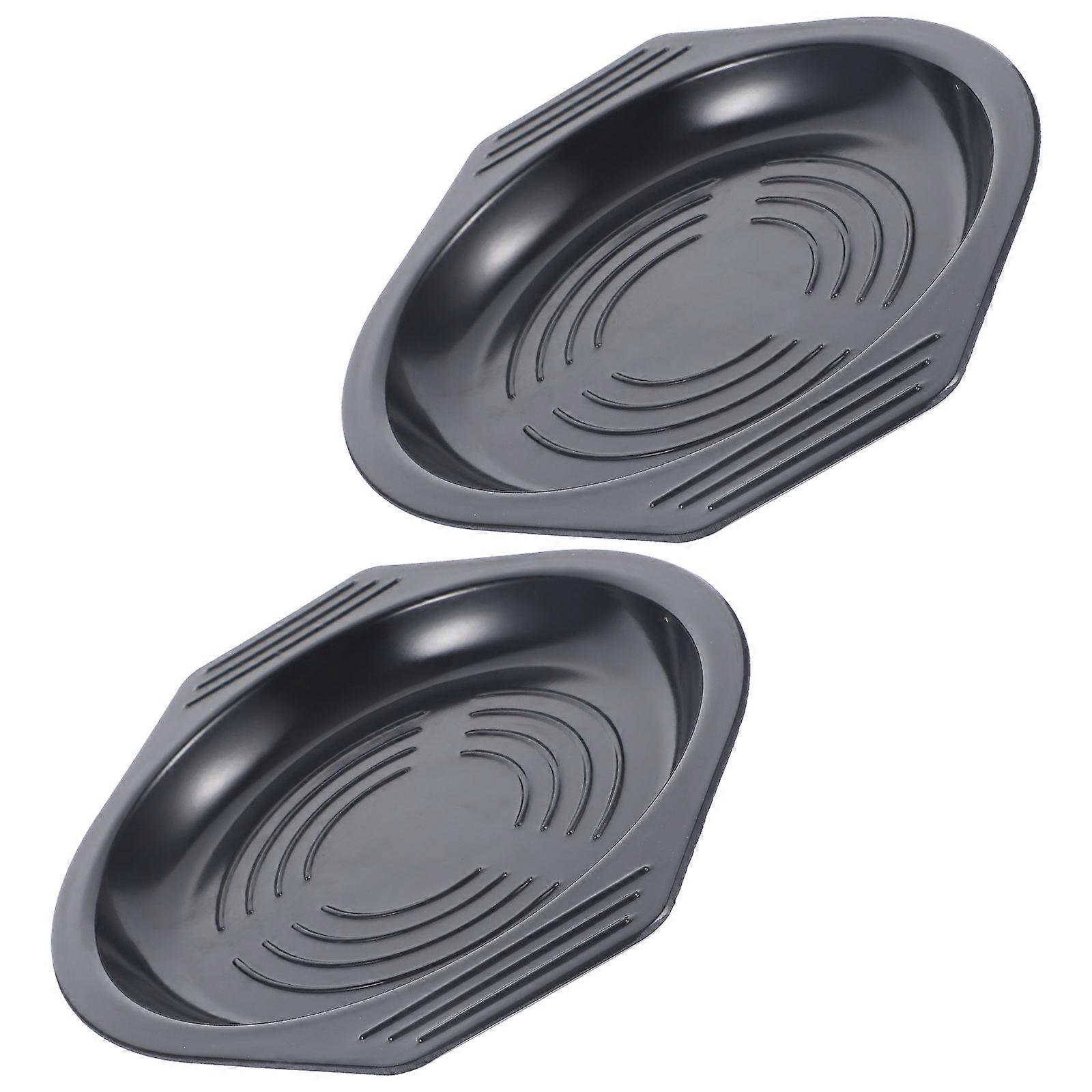 Black Heat Resistant Tray Made of Melamine for Tea Use with Sturdy Structure 2 Pieces