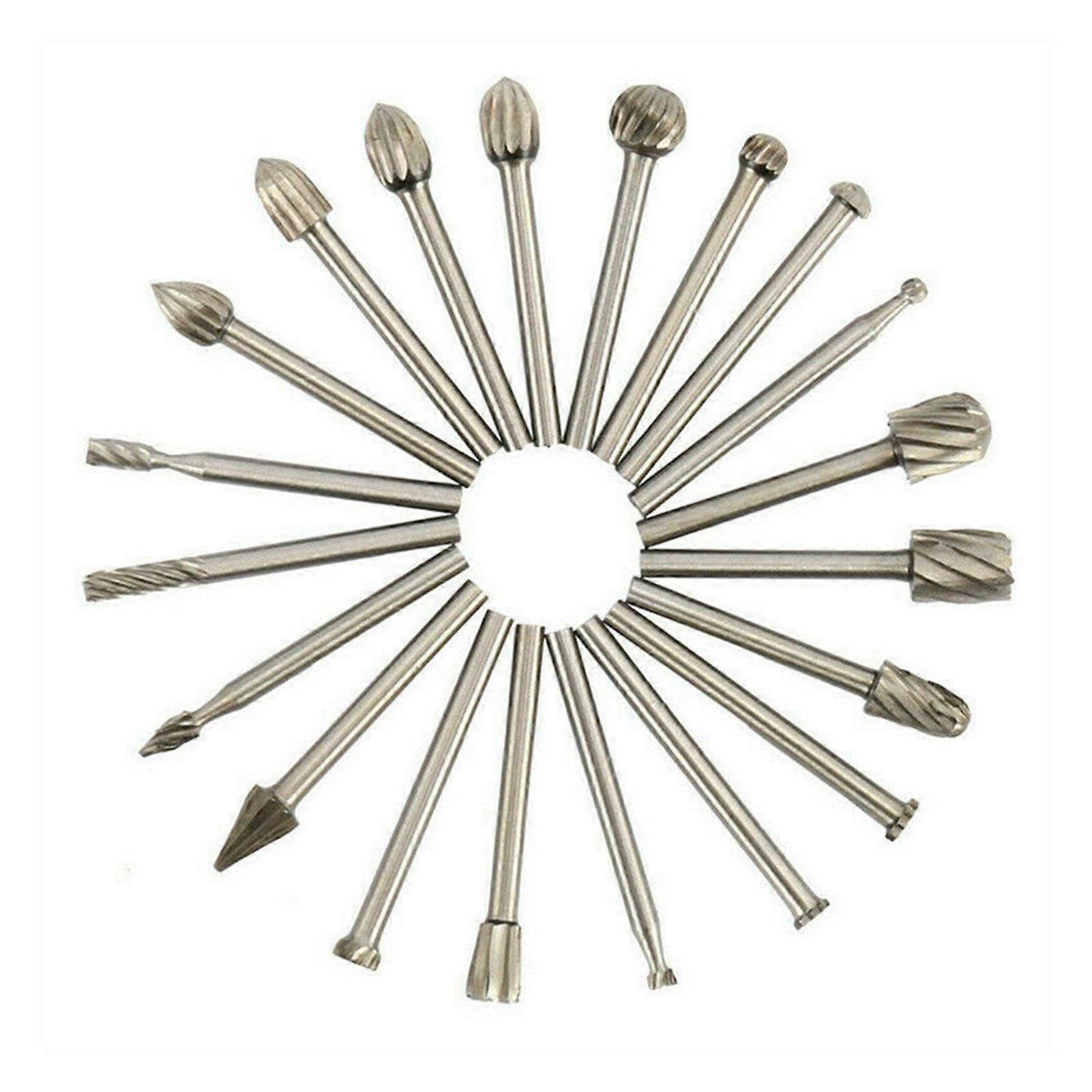 Abrasive Tools HSS Carbide Burr Set for Grinding and Beveling, Heavy-Duty Rotary Drill Bit Tool, 1/4 Inch Shank