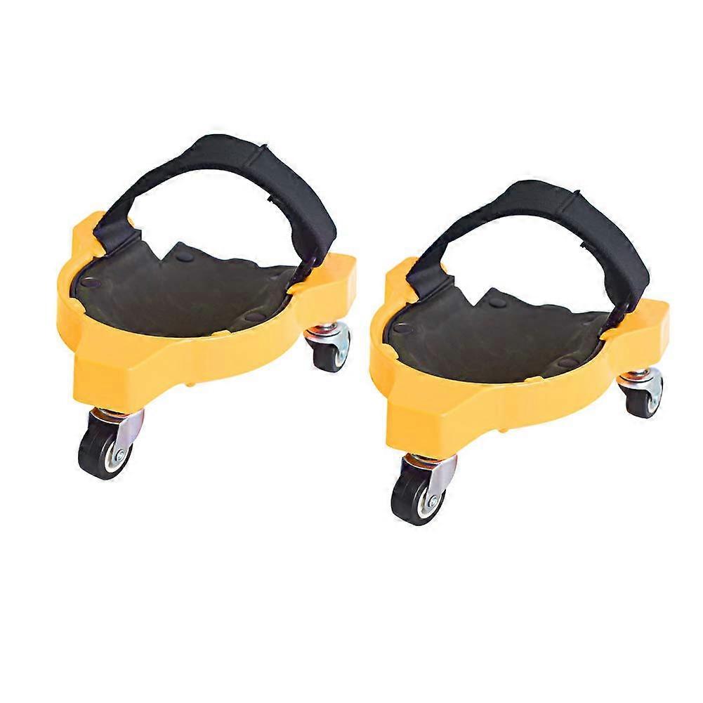 Knee Pads with Wheels for Construction, Heavy-Duty Yellow Knee Protection, Comfortable Design for Job Sites