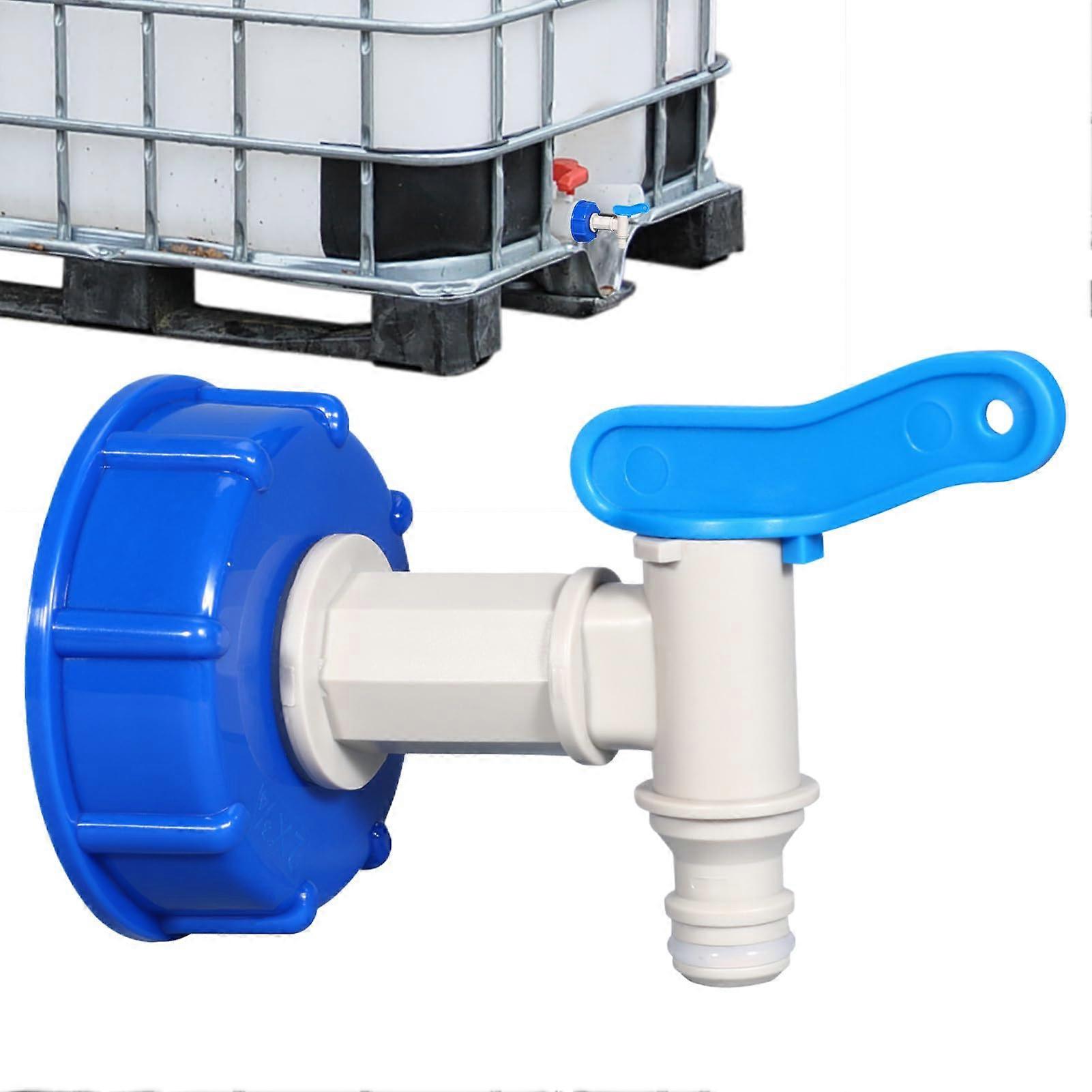 Wassertank Schlauchadapter – Auslaufsicherer Tankadapter mit Feingewinde, Blau, für Gallonen-Totenfass und Außenwasserzapfhahn
