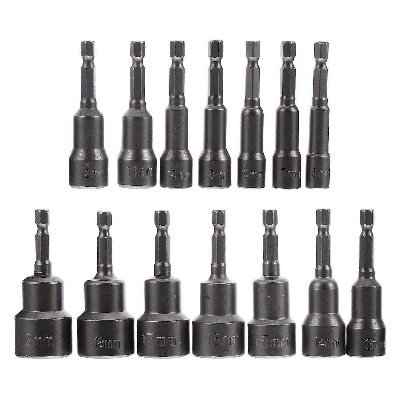 1 Set/14PCS Power Nut Driver Bit Steel Magnetic Hex Socket Wrench Drill Bit