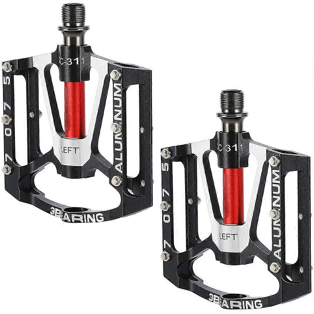Mountain Bike Pedals Durable Sealed Bearing Black Color Cycling Simple Structure 1 Pair
