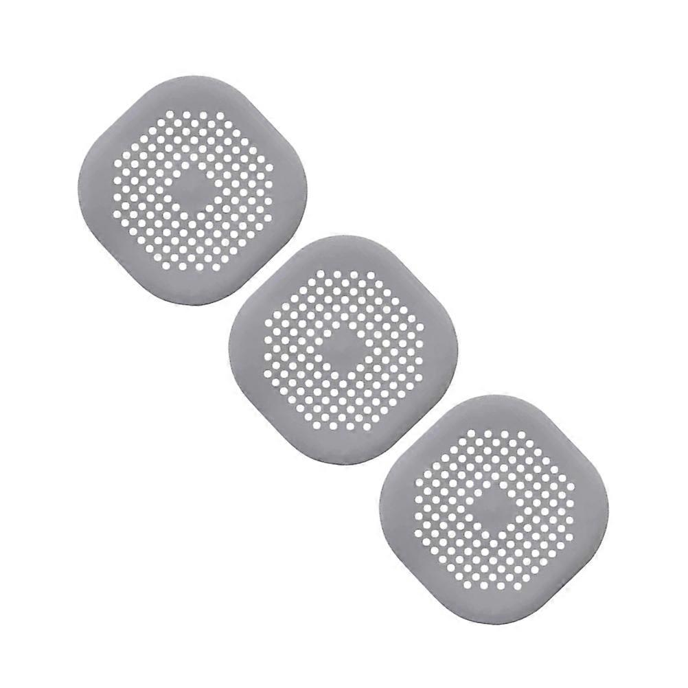 Silicone Hair Catcher Stopper Trapper Drain Filter for Kitchen Bathroom Use 3 Pieces Grey