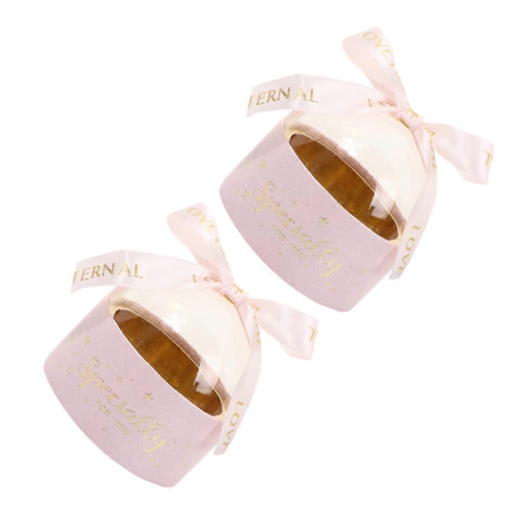 Candy Box 2Set Portable Gift Packaging Buckets For Family Members Pink Plastic Containers With Flat Bottom