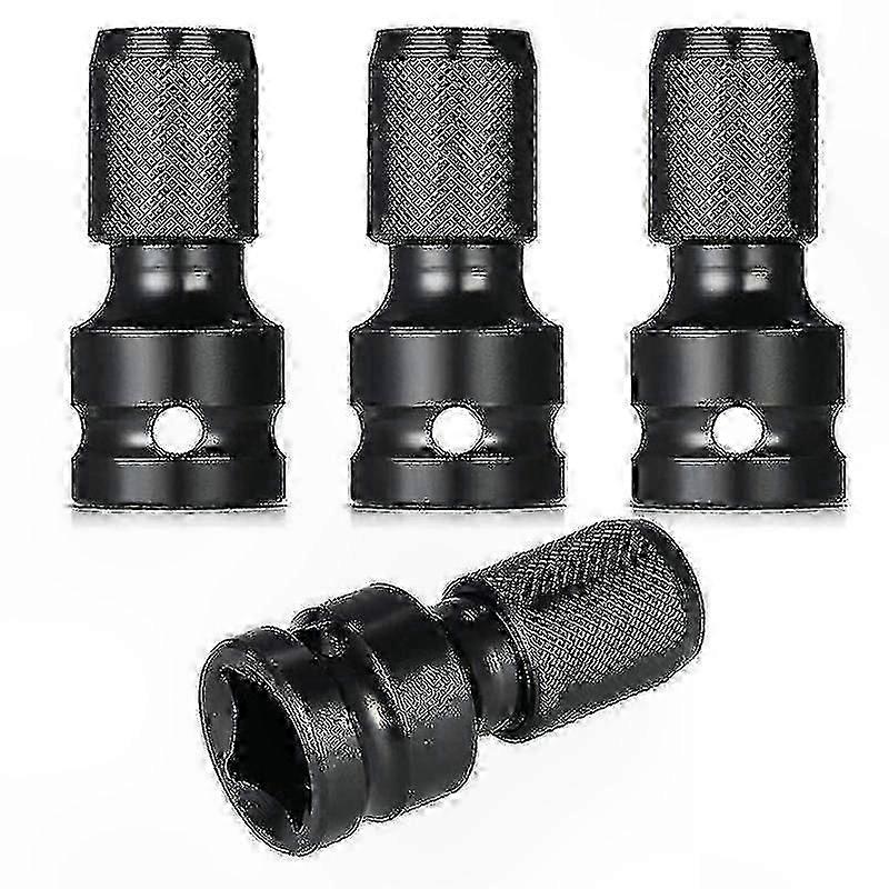 4-Piece 1/2" to 1/4" Hex Socket Adapter Set with Quick Release Functionality