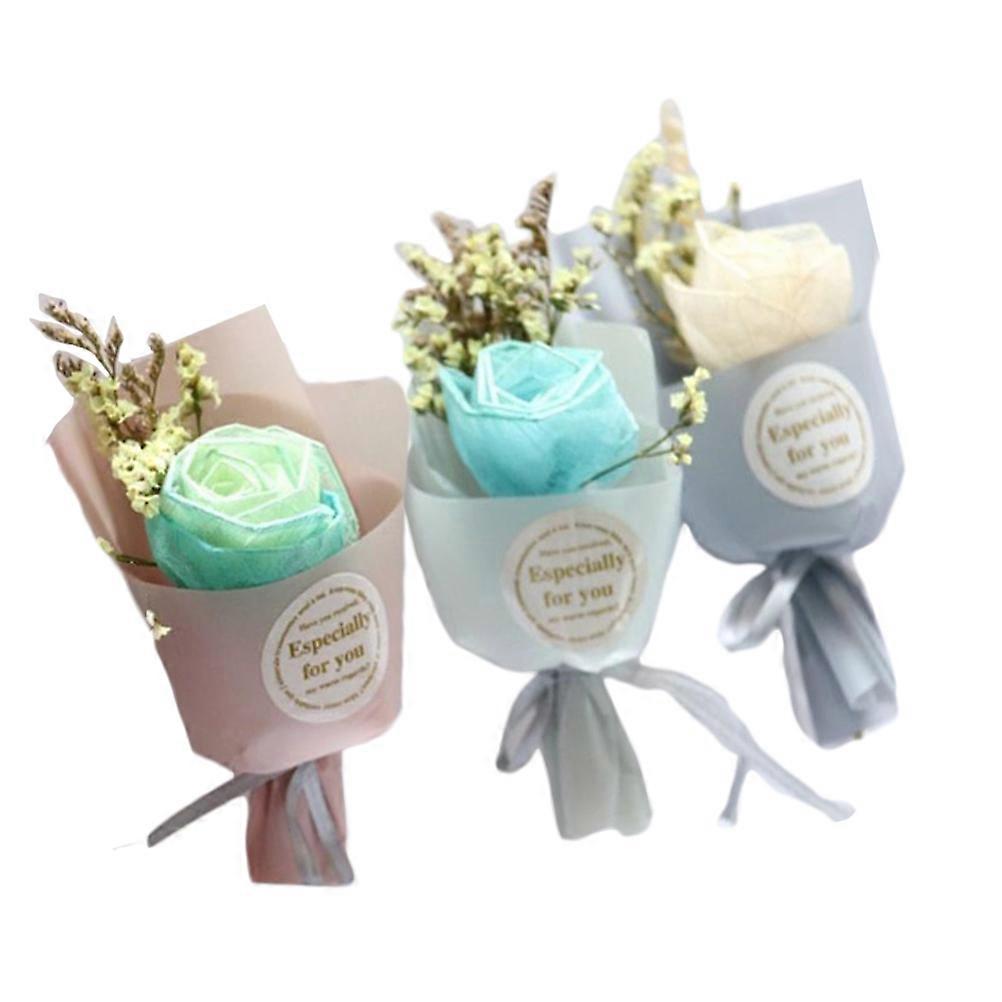 3 Pcs Mini Aromatherapy Bouquet Natural Fragrance Dry Flower Car Freshener Assorted Color