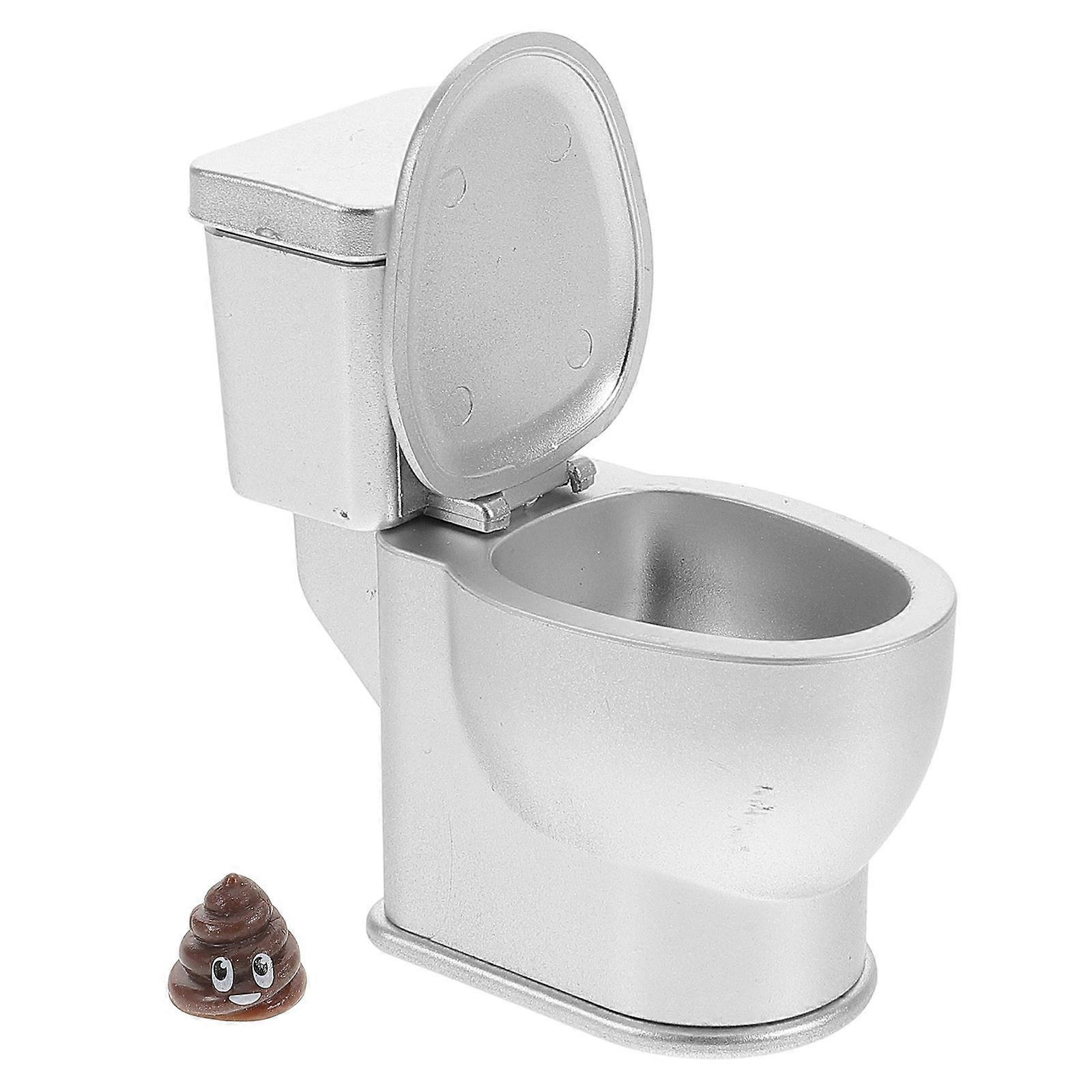 Realistic Mini Toilet Model Dollhouse Scene For Hobbyists 2.4×2.4×1.2in Simulation Design 1Pack