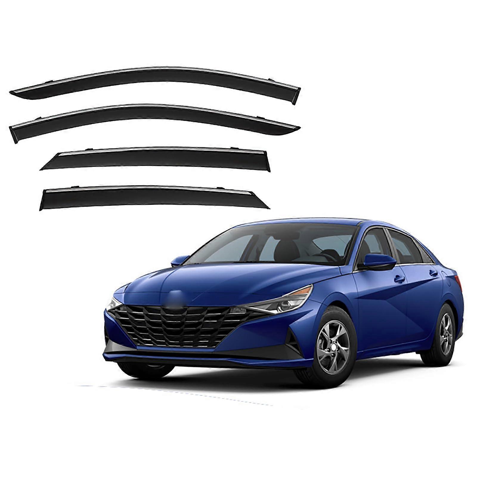 Window Deflectors, 4-Piece Weather Shields, Side Visors, Custom Fit Accessories for Hyundai Elantra Avante Sedan CN7 2020